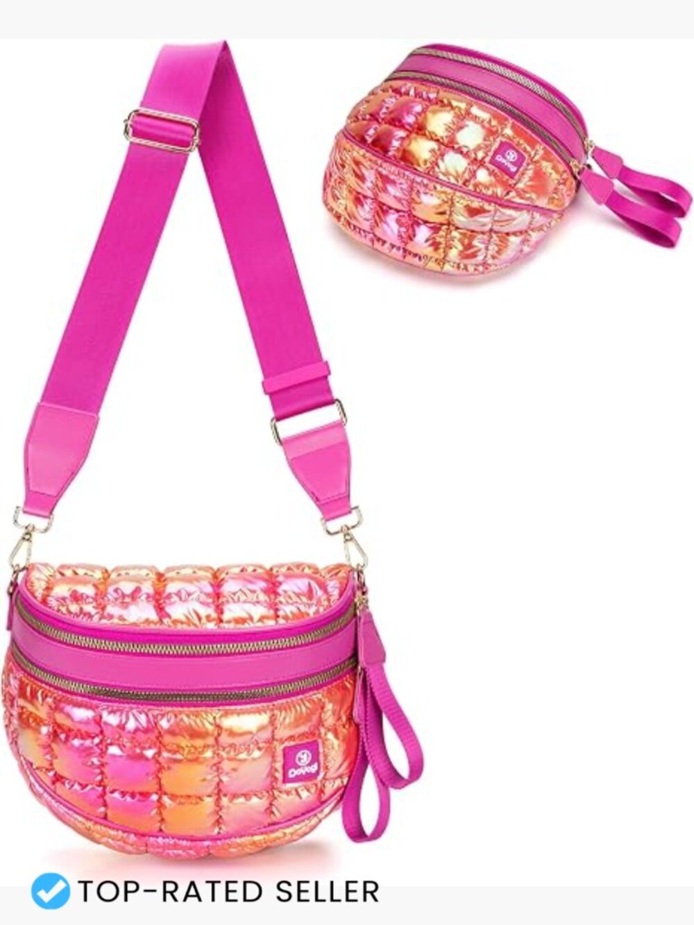 Quilted Puffer Crossbody Fanny Pack - Chic Sling Bag for Travel